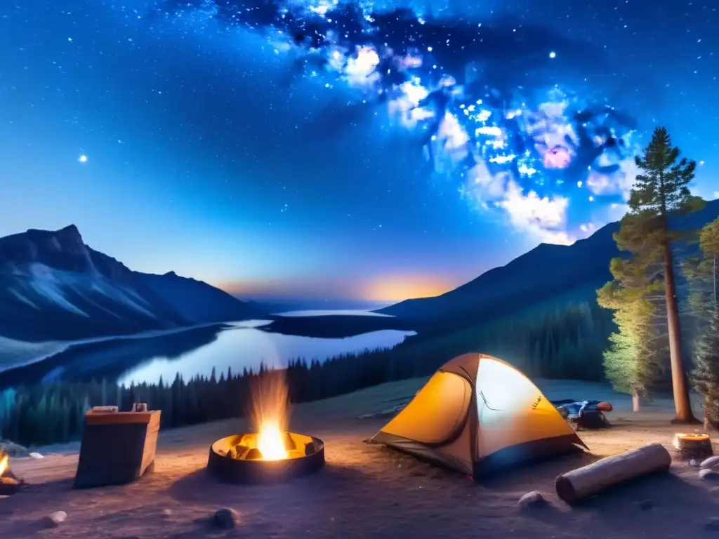 Vía Láctea en camping: fotografía celestial con estrellas, campamento y telescopio