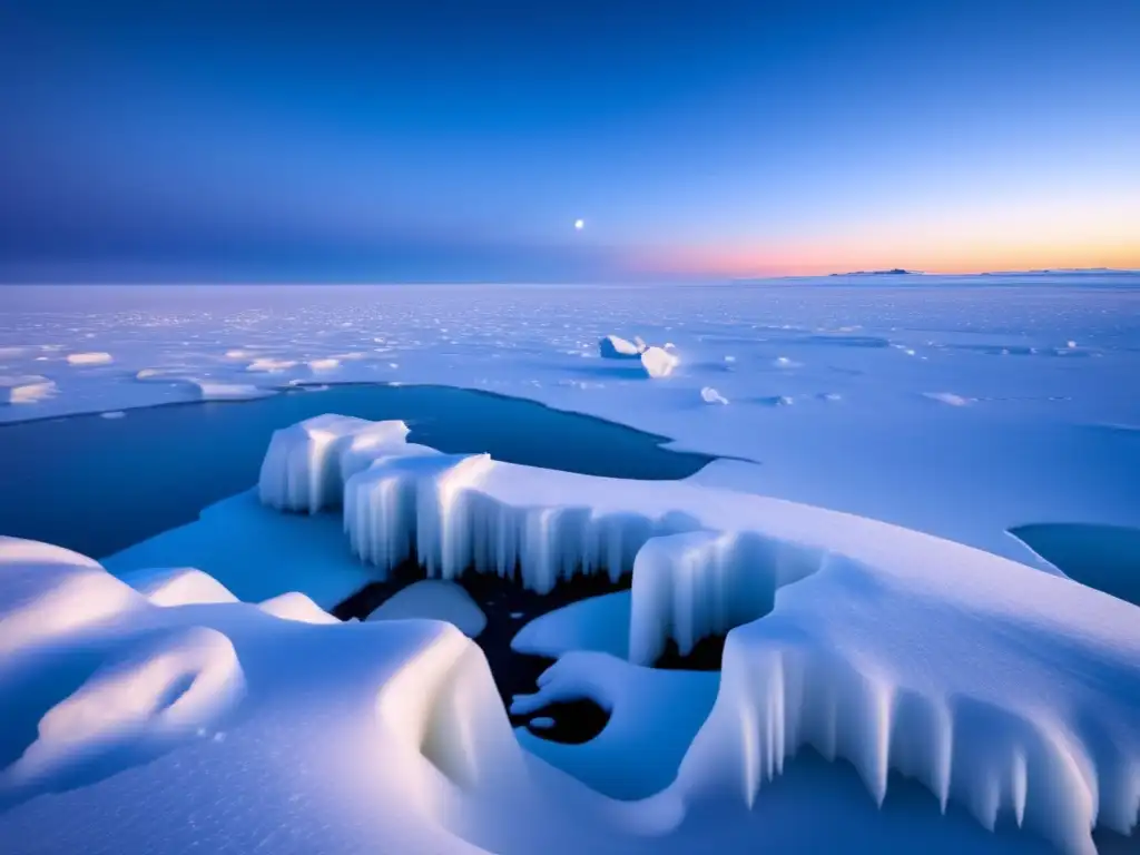 Descubriendo vida en la tundra inuit: vasto paisaje nevado, figuras inuit en silueta, misterio y maravilla