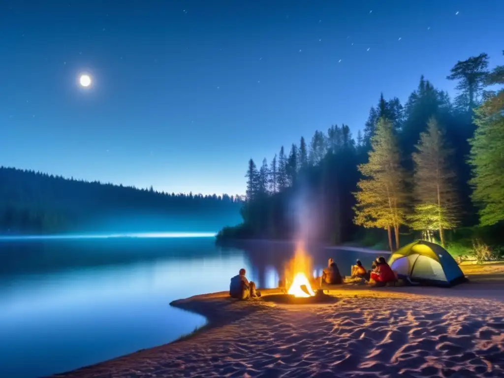 Historias misteriosas en Lago Almas, camping bajo la luna llena