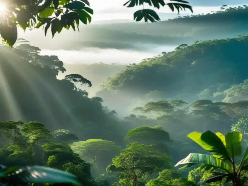 Técnicas de orientación en la selva: misteriosa jungla amazónica con sendero serpenteante y exuberante vegetación