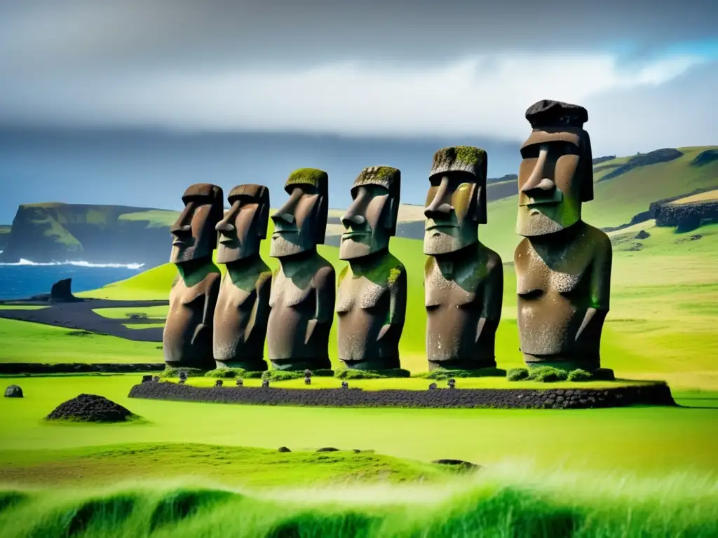 Descubriendo la magia de la Isla de Pascua: Un camping inolvidable - Moai enigmáticos en la costa volcánica