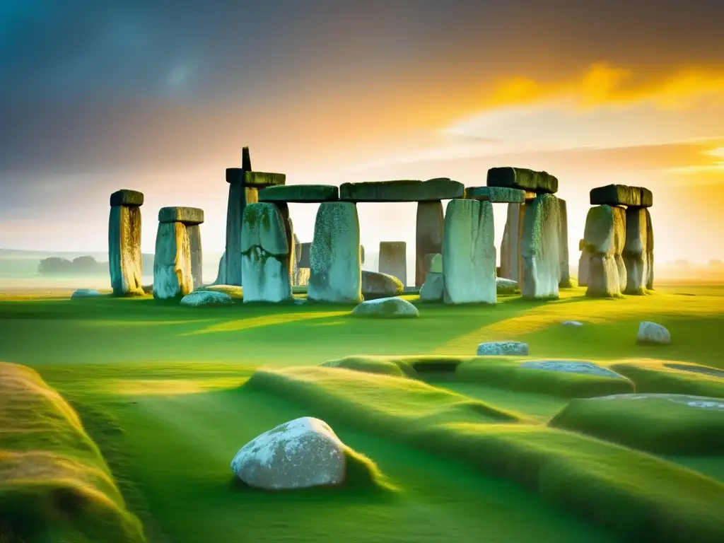 Experiencia mística acampada en Stonehenge al atardecer