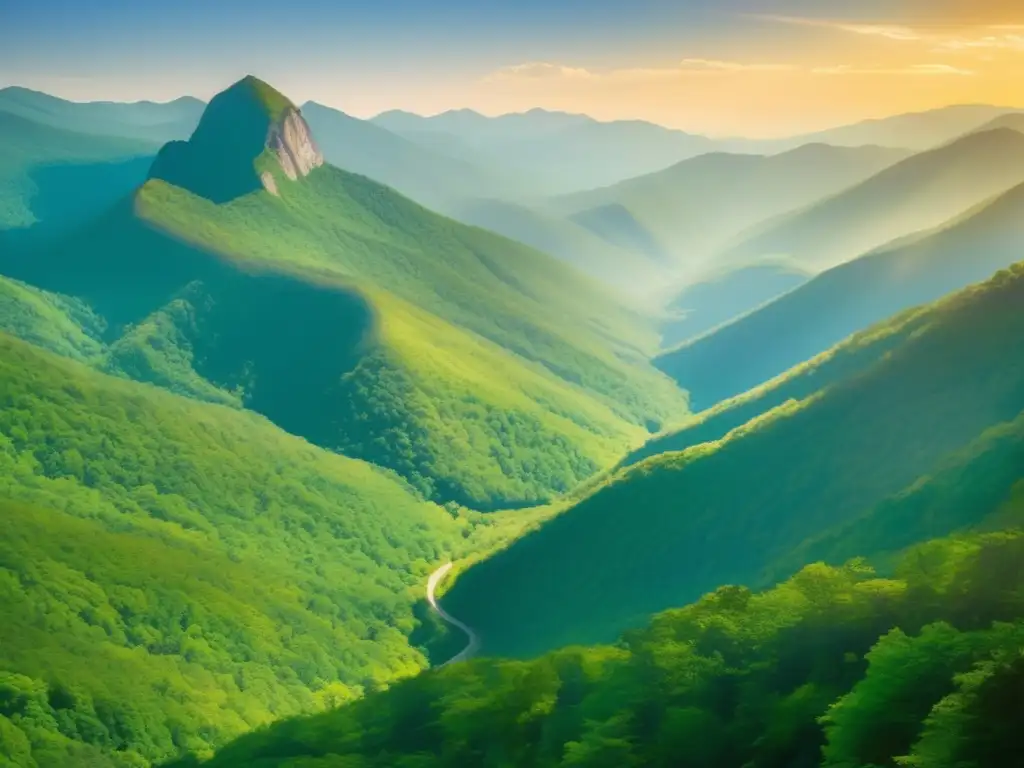 Senderismo en las Montañas Sagradas de los Apalaches, vista impresionante de picos majestuosos y paisaje encantador