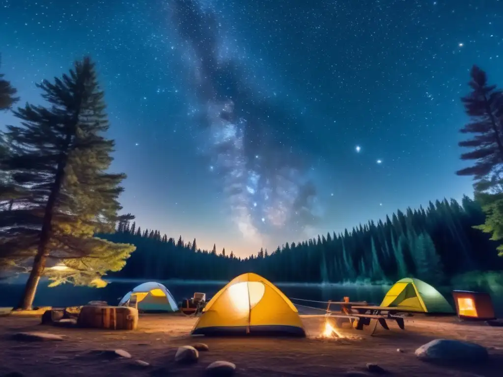 Noche estrellada en campamento: Observación de estrellas y cometas durante la acampada