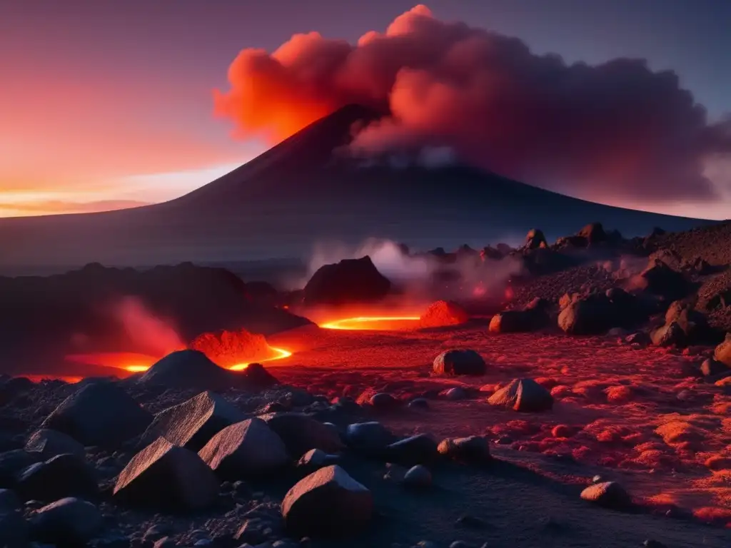 Paisaje volcánico al atardecer: Precauciones para acampar en zonas volcánicas