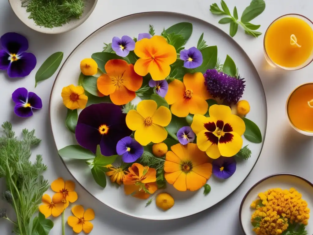 Platos de flores y hierbas comestibles: Beneficios de cocinar con plantas comestibles