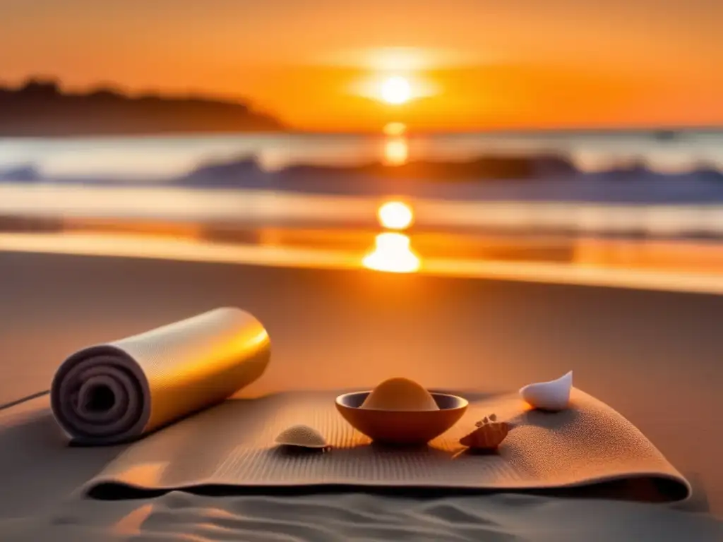 Beneficios del yoga en la playa: persona en Tadasana frente al mar