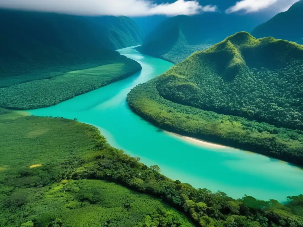 Descubriendo el encanto del Río de los Sueños: majestuoso río turquesa serpenteando exuberantes paisajes