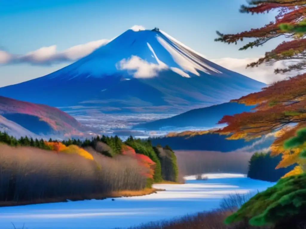 Vista impresionante de Monte Rishiri, lugar sagrado para Ainu en Hokkaido, Japón