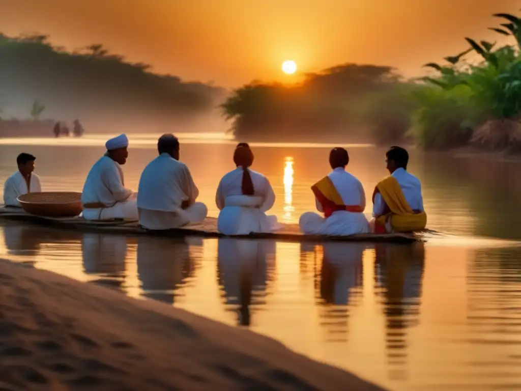 Ritual de purificación en río sagrado