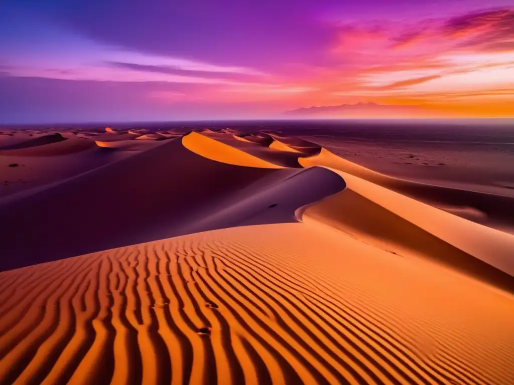 Espectacular vista del Desierto del Sahara al atardecer