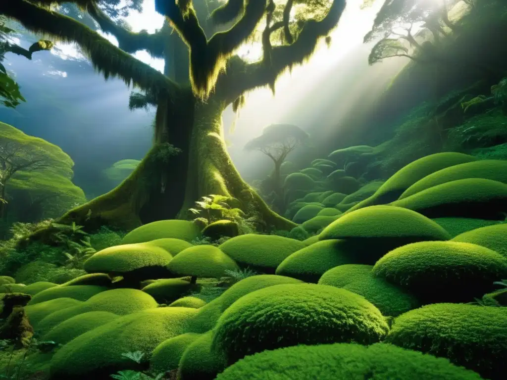 Escena mágica de un bosque ancestral con vida silvestre - Tradición oral indígena y ecología