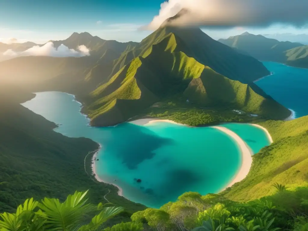 Sierra Nevada Santa Marta: Imagen impresionante de la majestuosa sierra sobre las aguas turquesas del mar Caribe, con hikers acampando