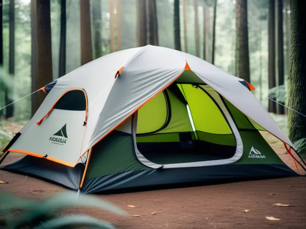 Tienda de campaña ideal senderismo: Montaje fácil, ventilación óptima y durabilidad para aventuras al aire libre en un bosque místico