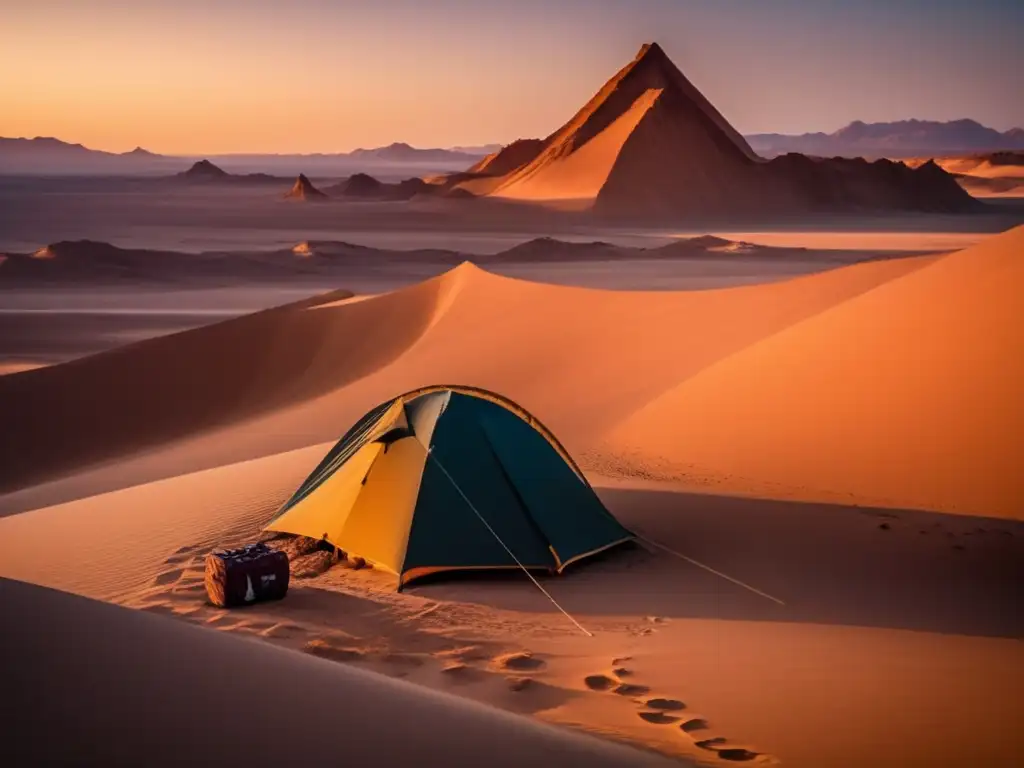 Experiencia acampada Valle de la Luna Chile - Impresionante vista 8K del atardecer en el desierto chileno