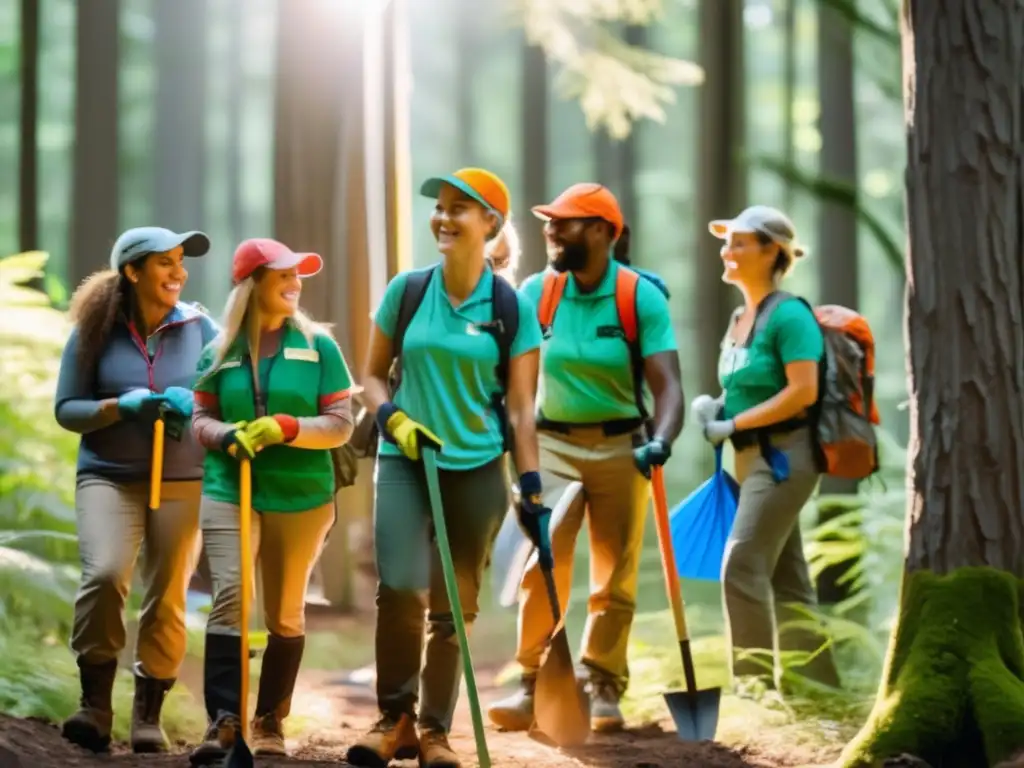 Importancia de voluntarios en conservación de áreas de acampada