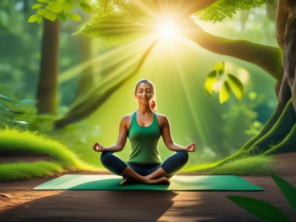 Practicante de yoga en entorno natural: Beneficios del yoga al aire libre